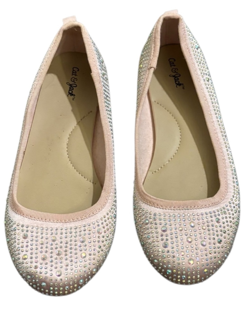 Cat & Jack Blush Pink Jewel-Embellished Ballet Flats